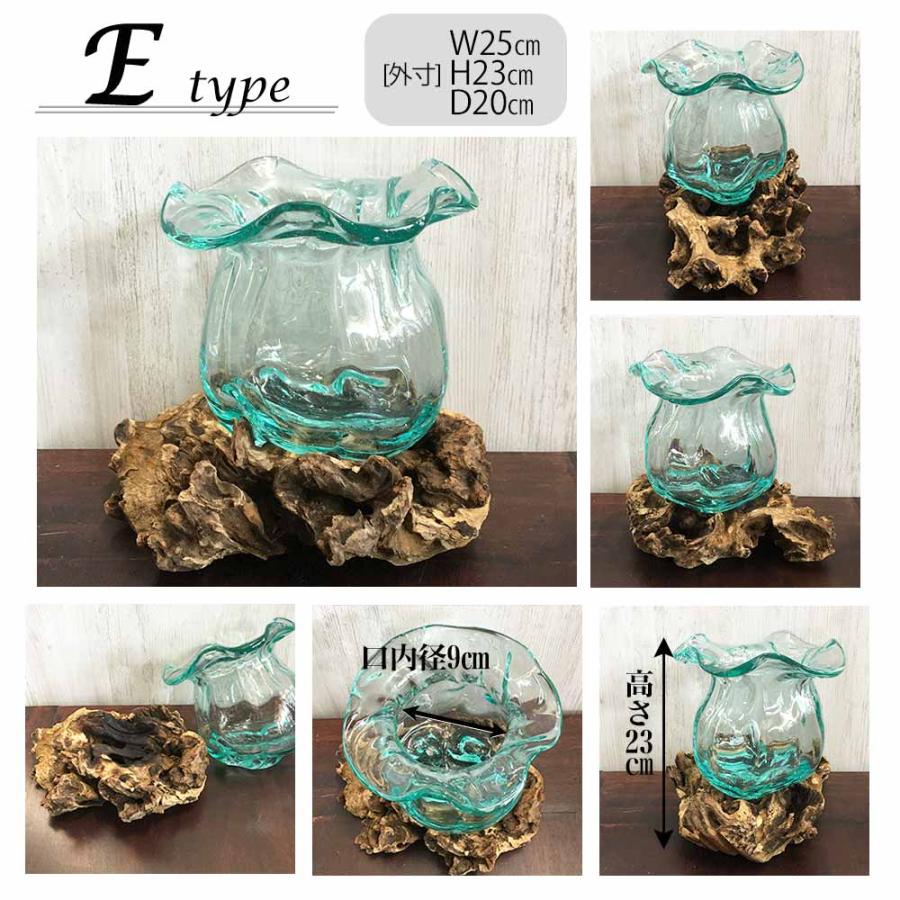 流木 ガラス オブジェ スタンド付 ガラスボトル A〜J flower vase 流木