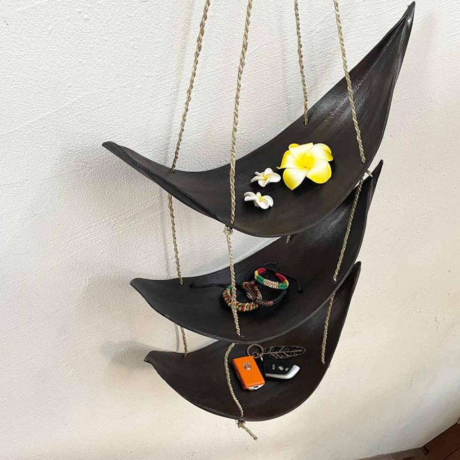 吊り下げ 3段 トレイ ボート型 船形 ハンギングトレイ カゴ オブジェ