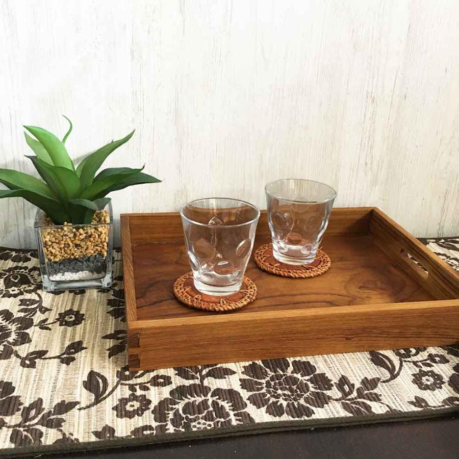 木製 トレイ トレー お盆 W35cm ブラウン 茶色 ウッドトレイ シンプル