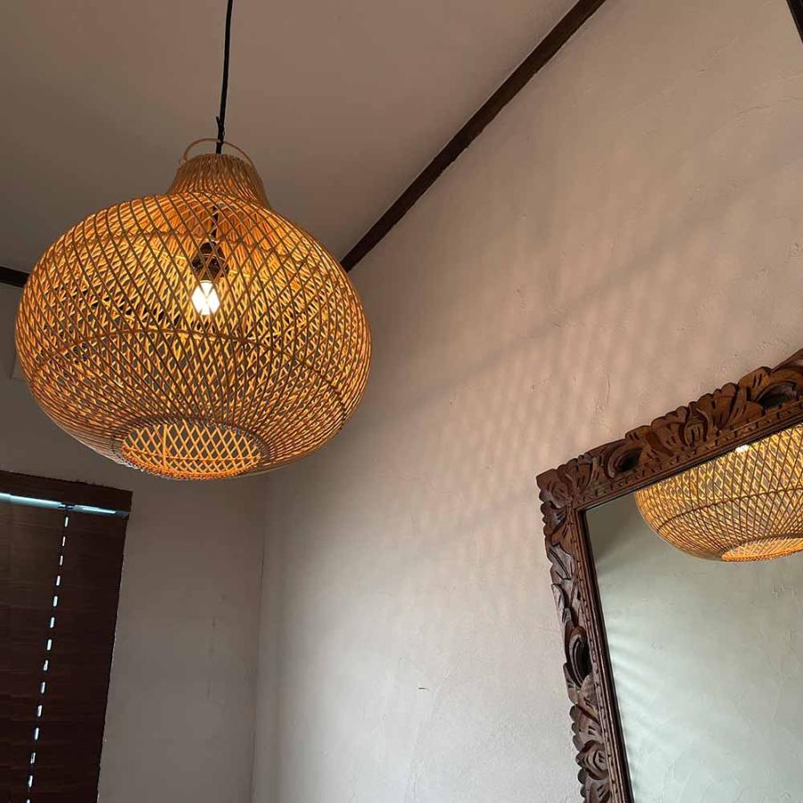 ランプシェード ペンダントライト 照明 ラタン 籐 編み込み 1灯