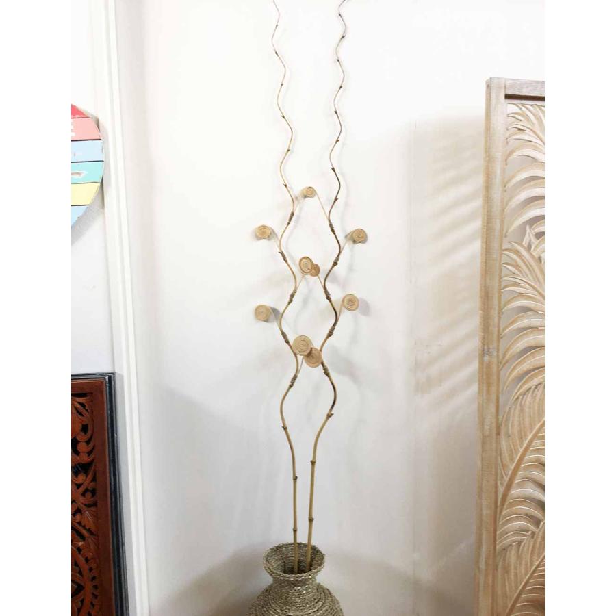 アジアン アートプランツ 渦巻 2本1セット 200cm 竹 ラタン アジアン