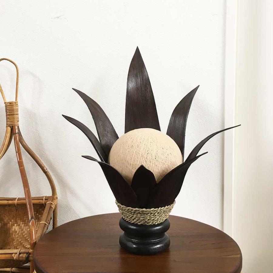 ココナッツリーフランプ パームリーフ ランプ H40cm 茶 アジアンランプ