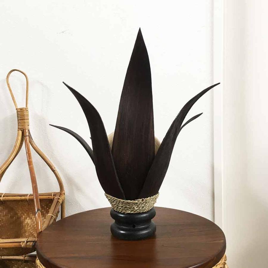 ココナッツリーフランプ パームリーフ ランプ H40cm 茶 アジアンランプ