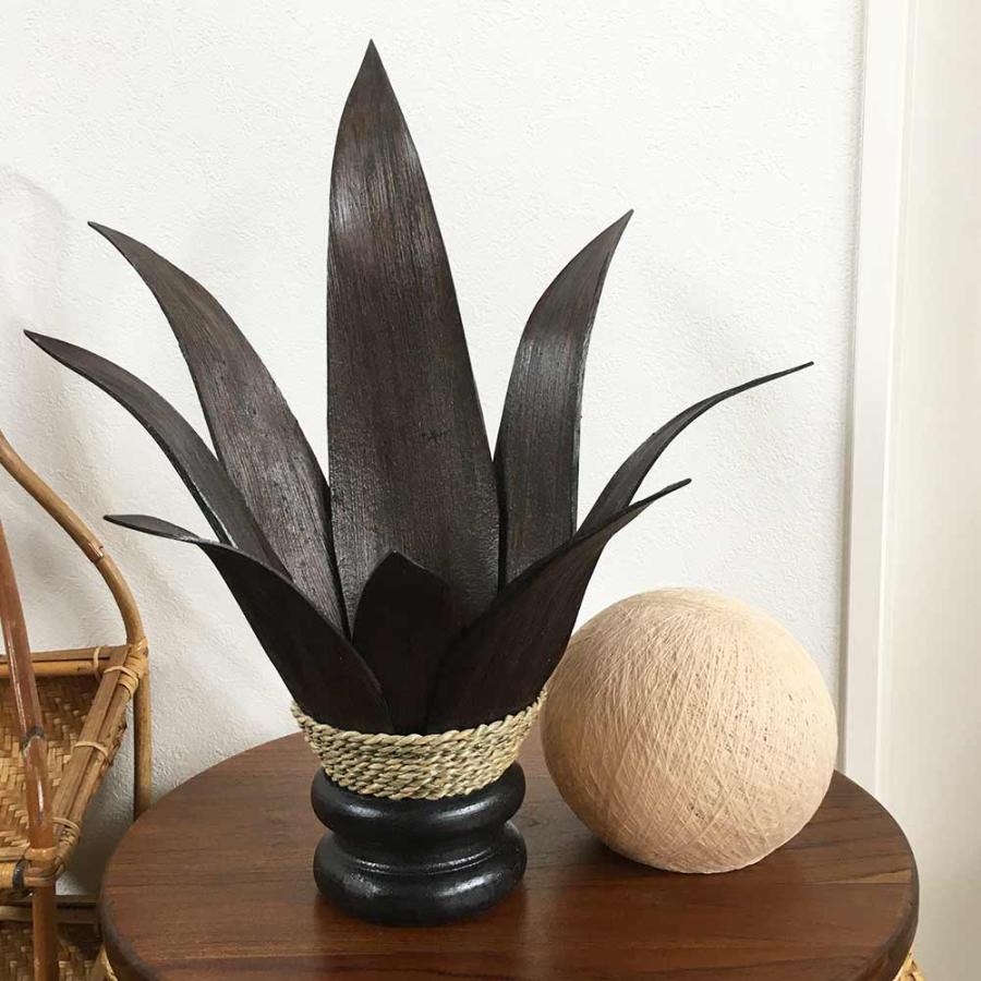 ココナッツリーフランプ パームリーフ ランプ H40cm 茶 アジアンランプ