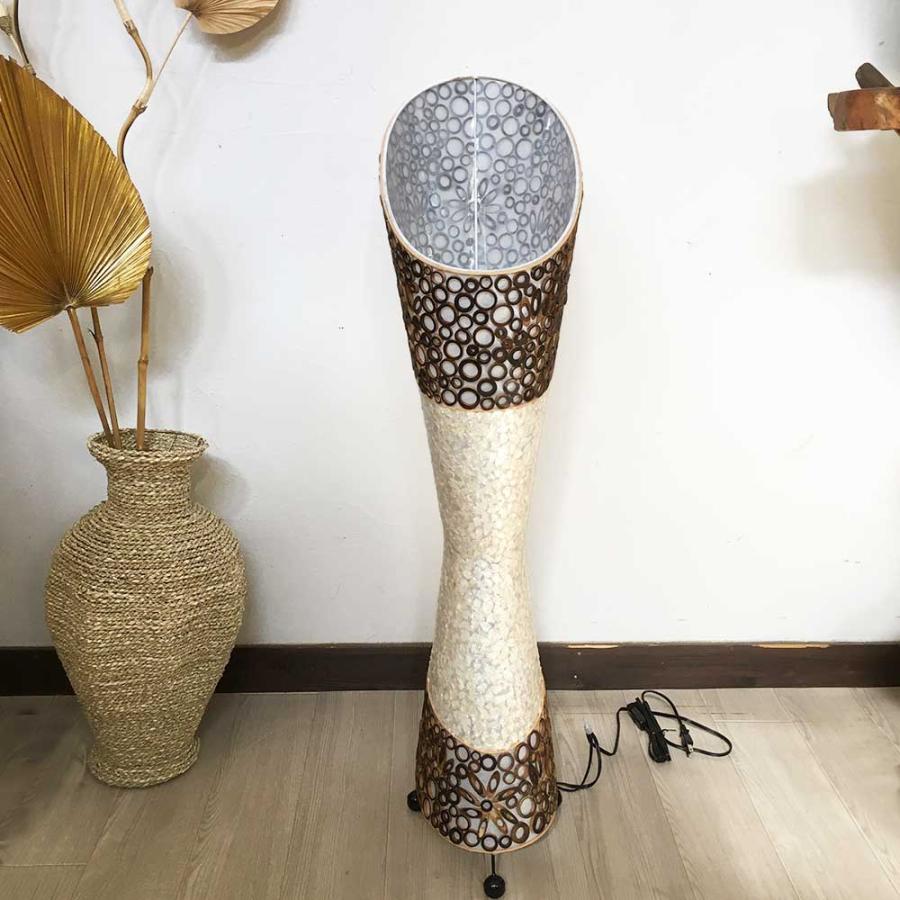 スタンドランプ フロアライト シェル バンブー H100cm アジアン照明