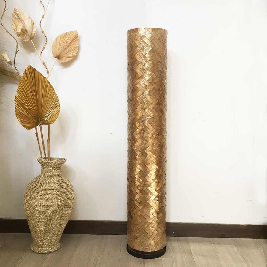 スタンドランプ フロアライト 円柱 ラウンド シェル H120cm 2色