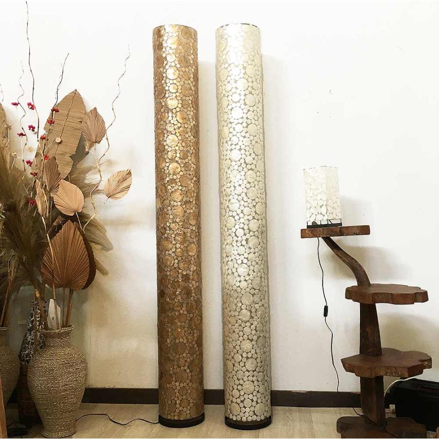 スタンドランプ フロアライト 円柱 ラウンド シェル H200cm 2色 水玉