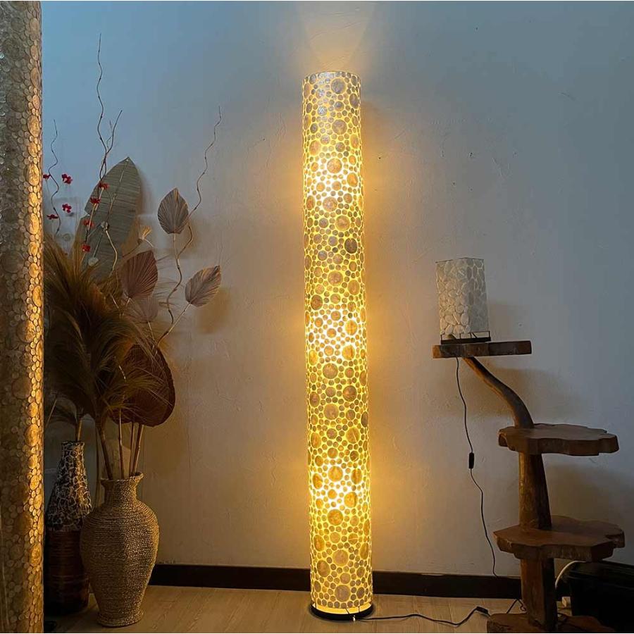 スタンドランプ フロアライト 円柱 ラウンド シェル H200cm 2色 水玉