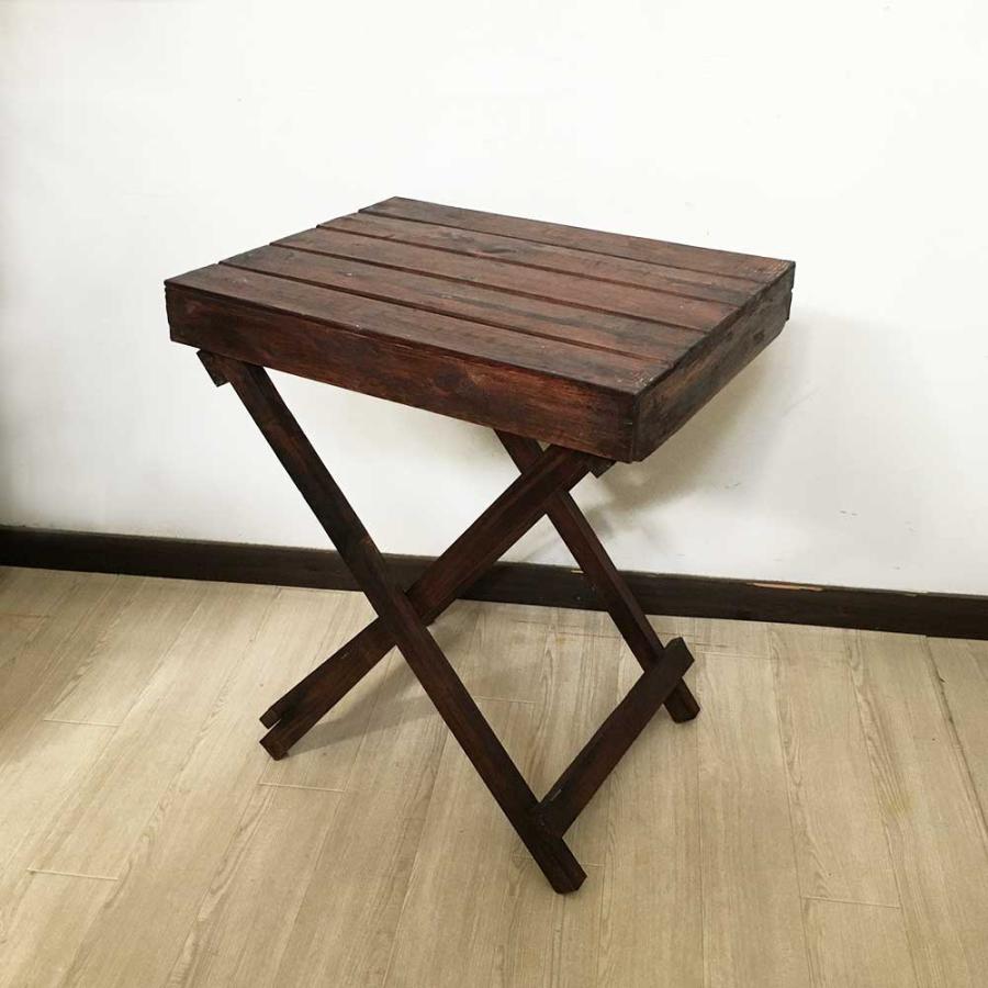 折り畳み テーブル フォールディングテーブル H75cm ダークブラウン 机