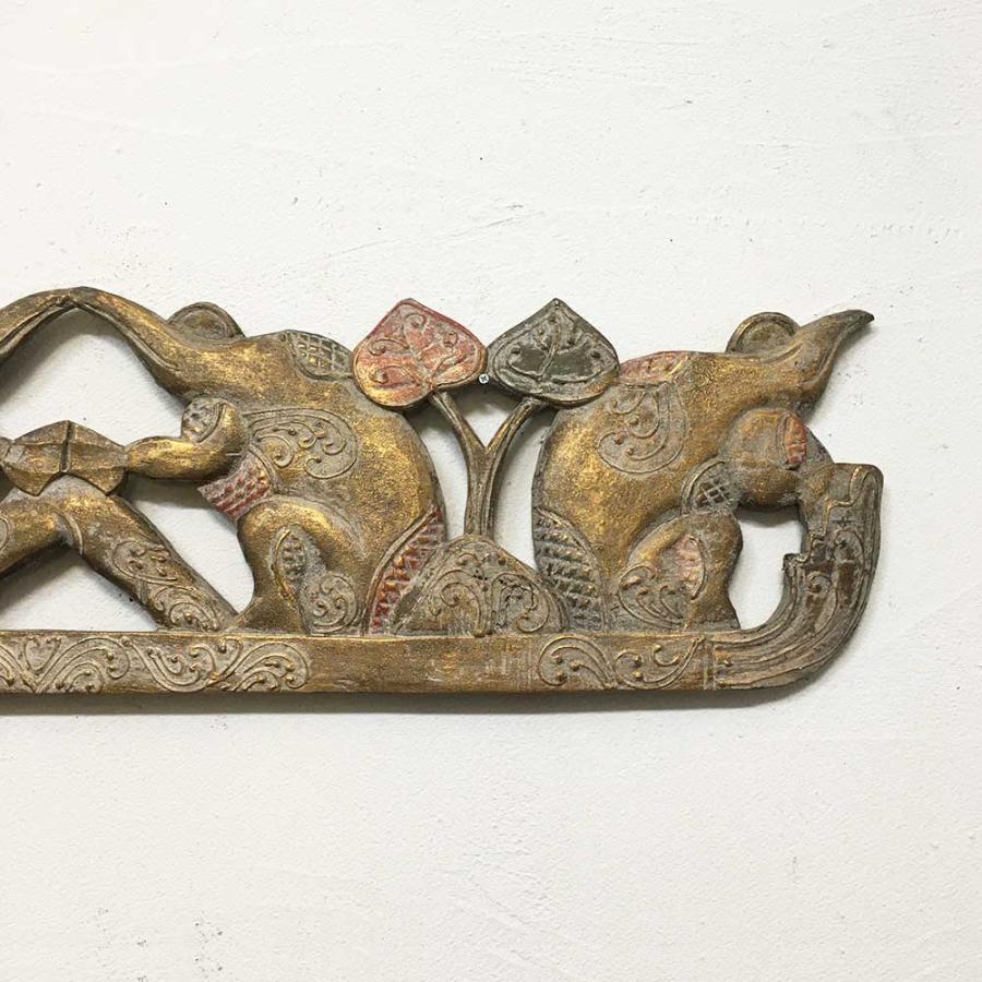 木製 レリーフ かえる カエル 蛙 W96cm ゴールド 金 アートパネル