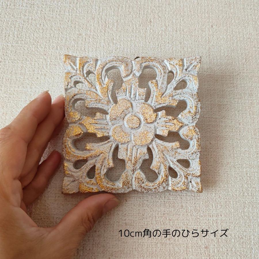 メール便対応可 木製レリーフ プルメリア 10cm角 ミニ MDF ウォール
