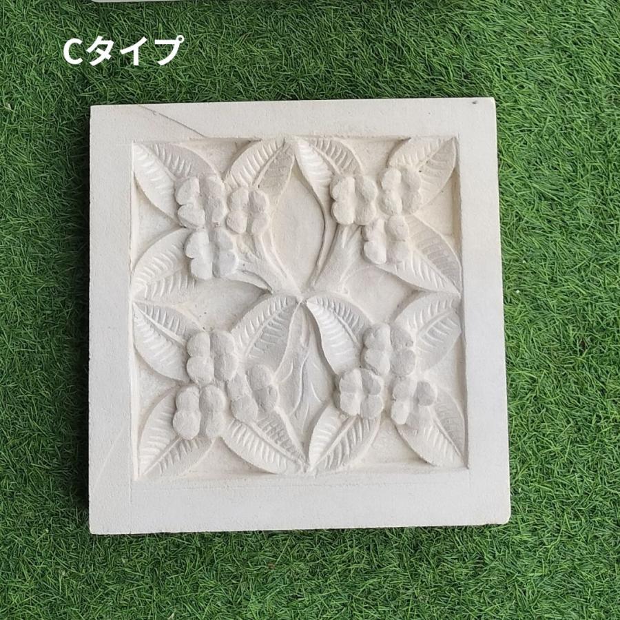 ストーンレリーフ 30×30 花 南国 フラワー 厚み5cm パラス石 石材