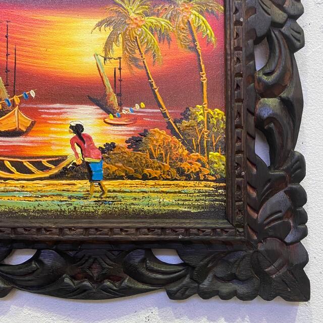 インドネシアの踊り子＿バリアート(絵画、額縁付)【アジアン雑貨】 インドネシアの踊り子＿バリアート(絵画、額縁付)【アジアン雑貨