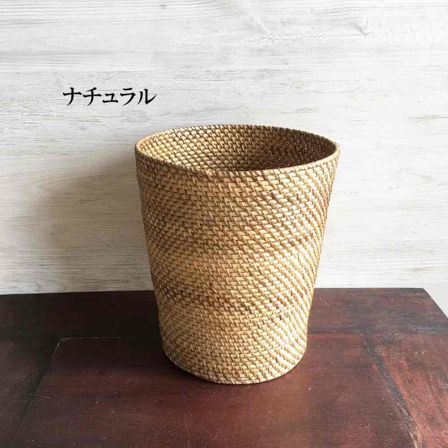 ゴミ箱 ラタン ラウンド型 ごみ箱 3色 かご カゴ ダストボックス 鉢