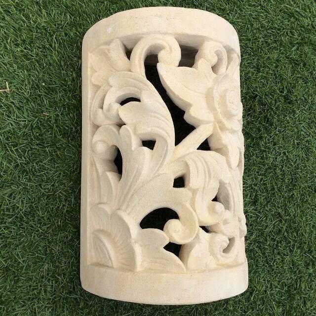 石材 ランプシェード エクステリア バリ ひまわり 石のランプ 壁掛け