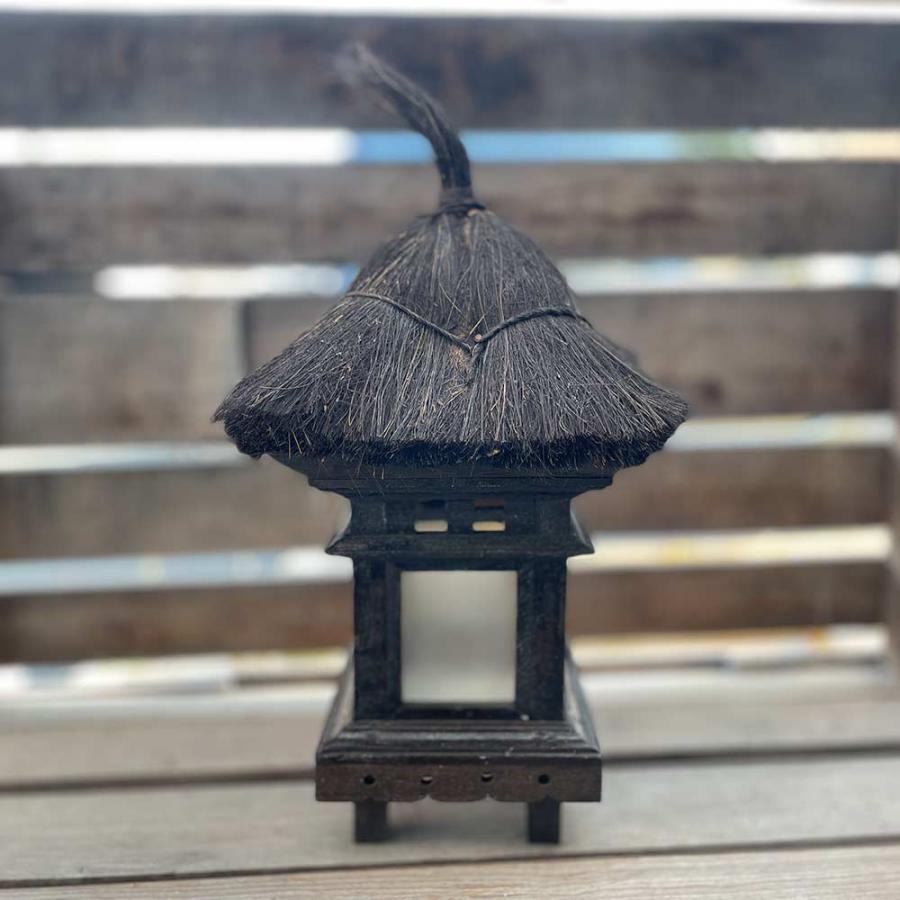 寺型 ランプシェード 小 木製 屋内外 照明 バリ アジアンリゾート