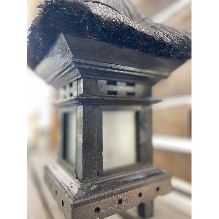 寺型 ランプシェード 小 木製 屋内外 照明 バリ アジアンリゾート