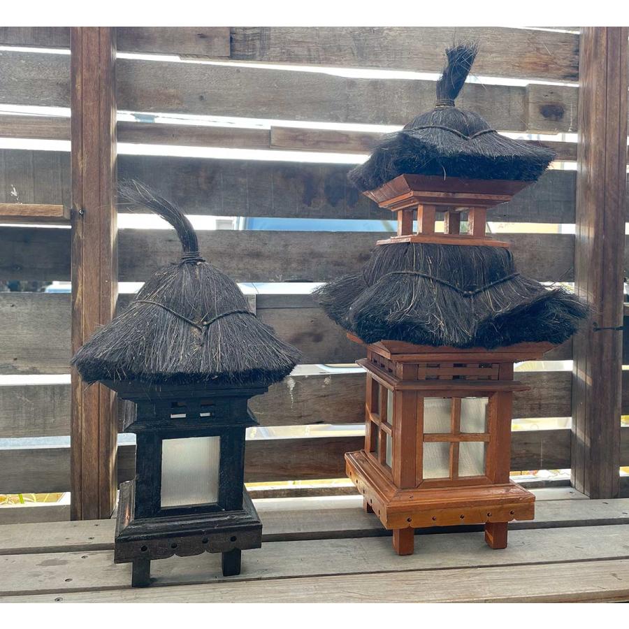 寺型 ランプシェード 小 木製 屋内外 照明 バリ アジアンリゾート