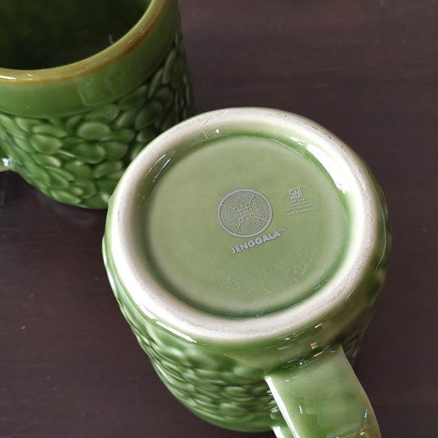 ジェンガラケラミック マグカップセット 深緑 2コ1セット ペア 食器 お