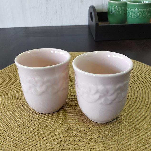 グラスセット 湯呑みセット 2コ1セット 2色 グリーン ピンク バリ