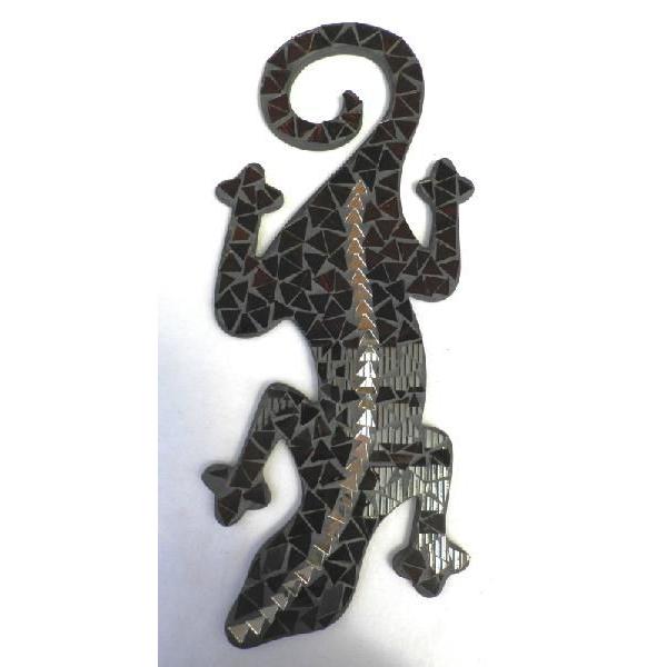 バリ島製 モザイクタイル ゲッコウ M 40cm B ヤモリ アジアン 雑貨