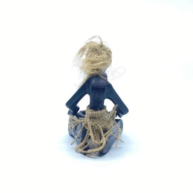 木彫り イリア原人 灰皿 丸 アジアン雑貨 バリ雑貨 アッシュ