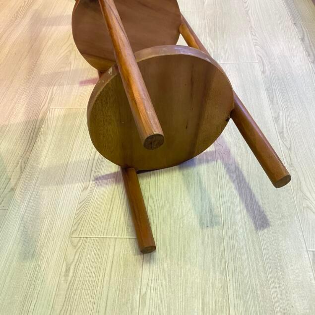 チーク 3段 シェルフ 丸 H90cm コーナーラック 木製 シンプルラック