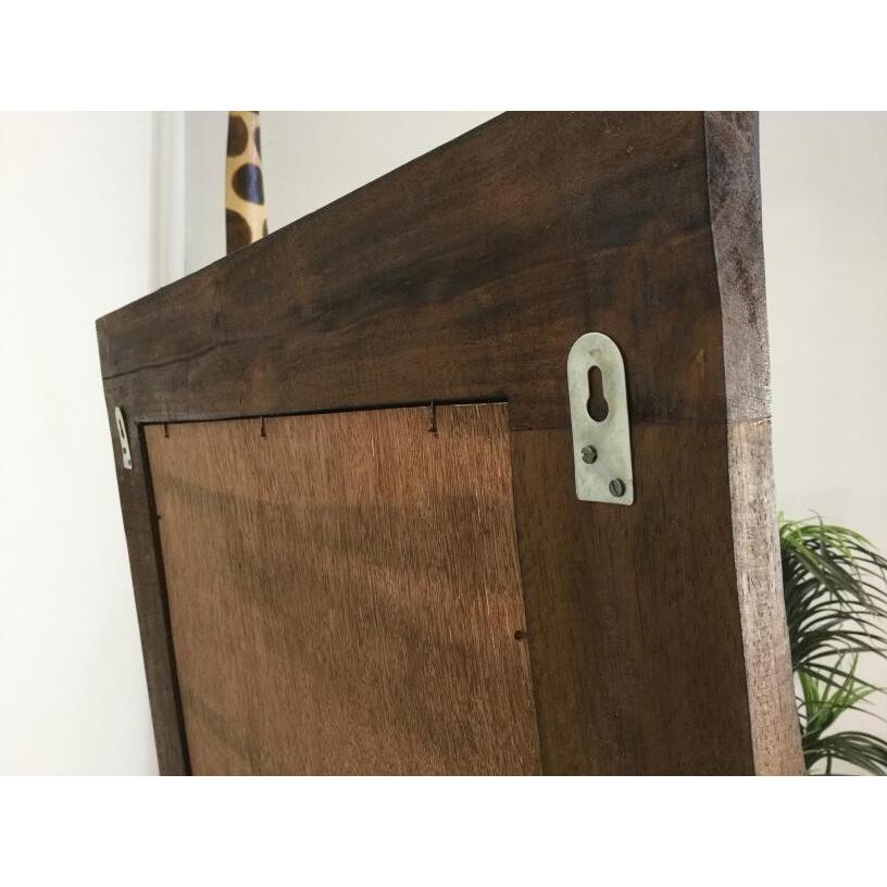 スタンドミラー 鏡 姿見 波型 スタンド付 木製フレーム アジアン