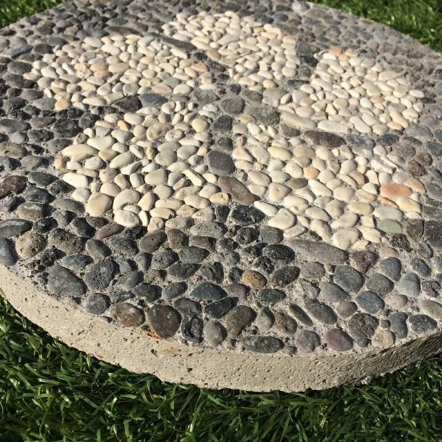 踏み石 ステップストーン 30cm M-A 丸 飛び石 洗い出しタイル バリ島