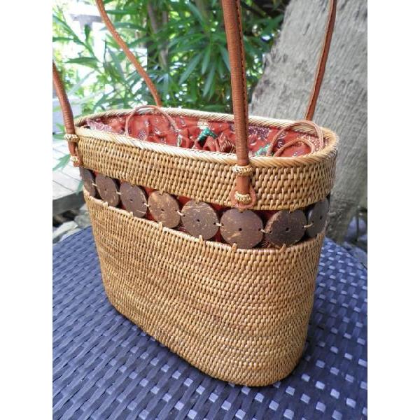 アタバッグ 楕円 カゴバッグ かごバッグ L ココナッツ ナチュラル