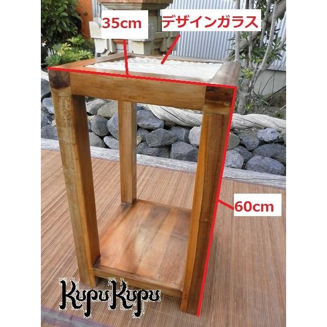 バリ島製 チークチェスト オリジナル デザインガラス入り アジアン家具