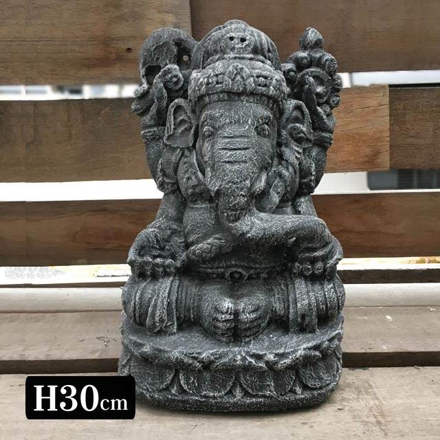 石像 ガネーシャ 置物 グレー H30cm セメント製 仏像 オブジェ 石像 ガネーシャ 置物 グレー H30cm セメント製 仏像 オブジェ