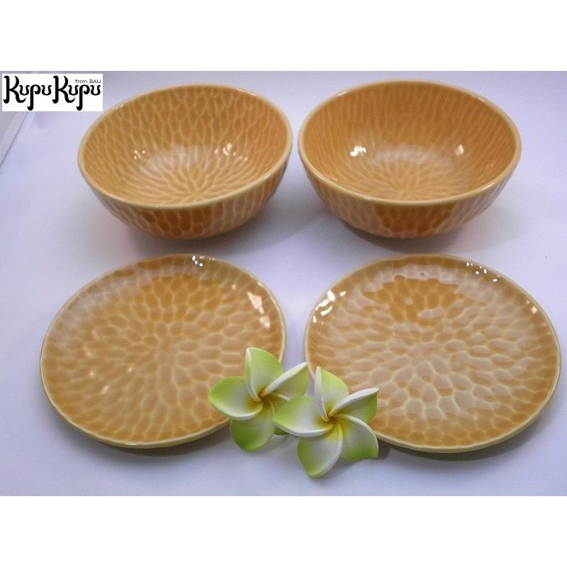 ジェンガラ お椀&小皿 各2個入り ブラウン 茶色 プレート ジェンガラ