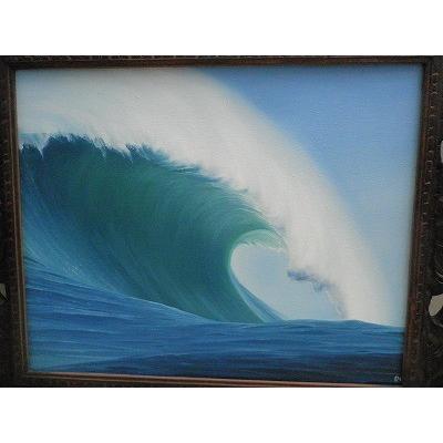 波の絵 海の絵 63×53cm J-3 海の絵画 波 アート バリ島の絵画