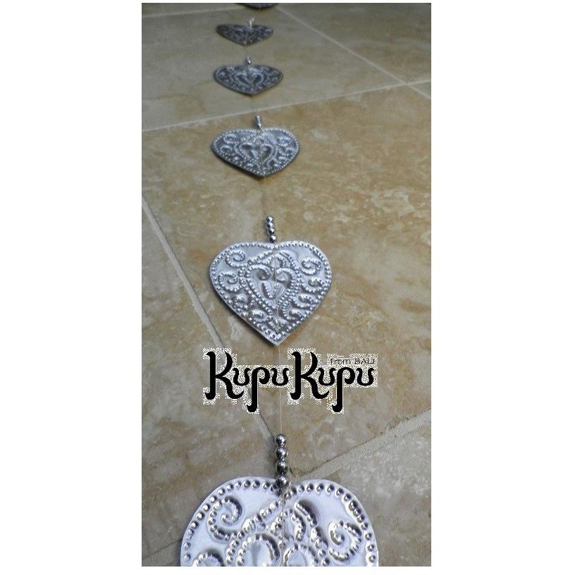 アルミ ハート 飾り モビール ロング オーナメント 吊り下げ オブジェ