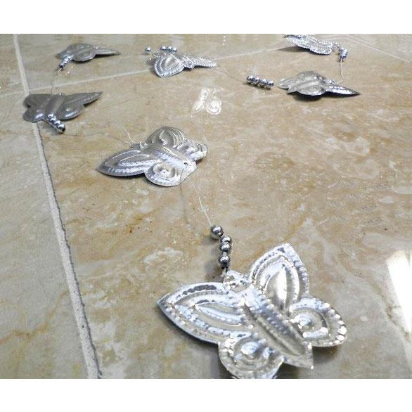 アルミ 蝶 オーナメント モビール シェード ロング 吊り下げ オブジェ