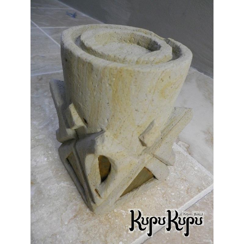 キャンドルスタンド 天然石 B バリ島製 ろうそく立て アジアン 雑貨