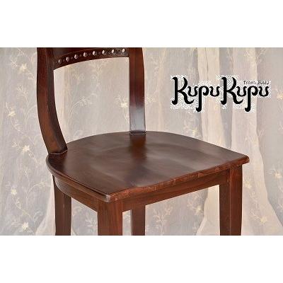 アジアン家具 ガラス入り ダイニングテーブル イタリーチェア2脚 3点