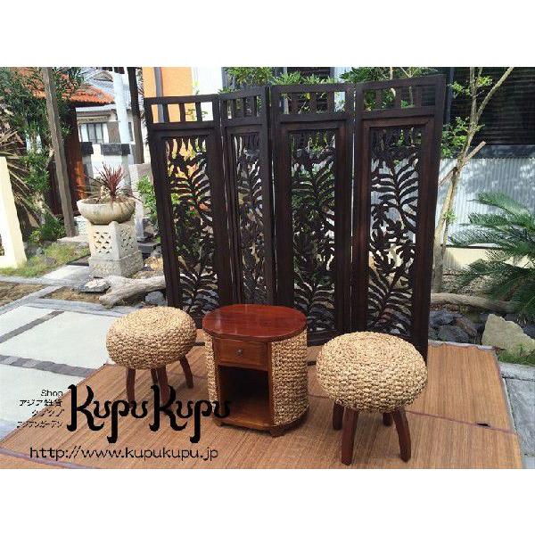 アジアン家具　木製彫刻入りパーテーション バリ島製 両面彫刻 パーテーション モンステラ柄 H180cm 送料