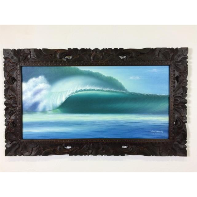 楽天市場】バリ 絵画 波の絵 ビーチ Goes Windy 40×30cm 青い 海