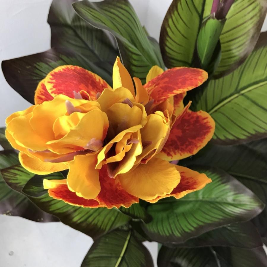 造花 カンナ 黄色 H130cm フェイクグリーン 花 インテリアグリーン