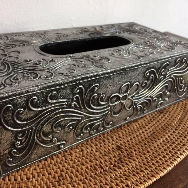 ティッシュケース アンティーク調 スライド式 2色 ティッシュ1