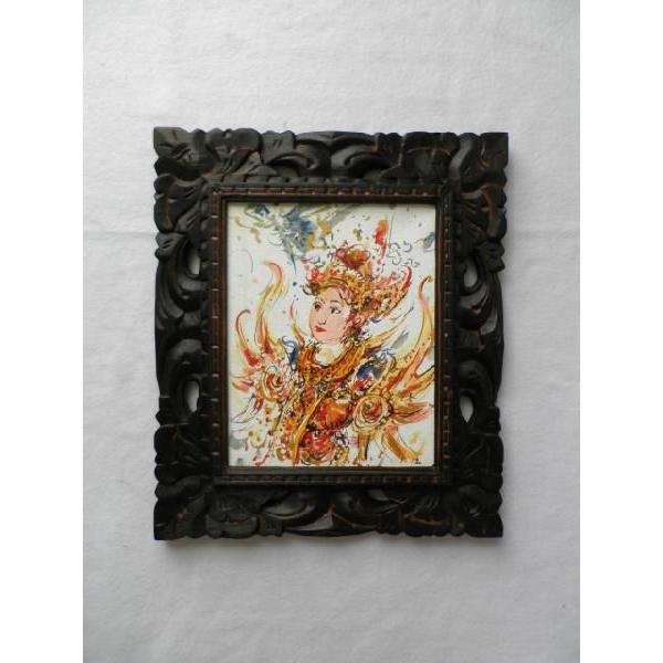 バリ絵画 人物画 レゴンダンス P-1 33×38cm アジアン雑貨 バリ島