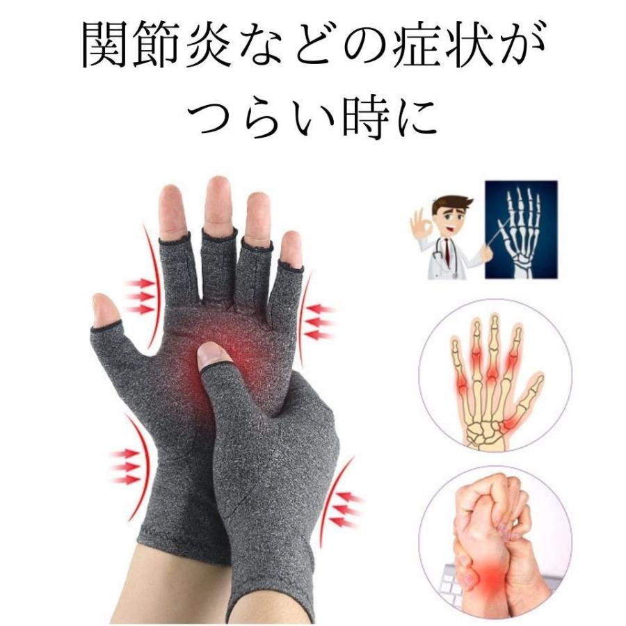 着圧 指なし 手袋 作業用 サポーター 腱鞘炎 S 関節炎 ケア サポート 黒 通販