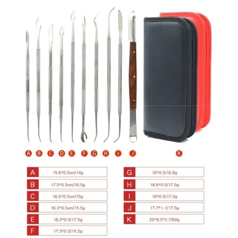 スパチュラ 粘土細工 造形 ヘラ ステンレス製 10本セット クレイ