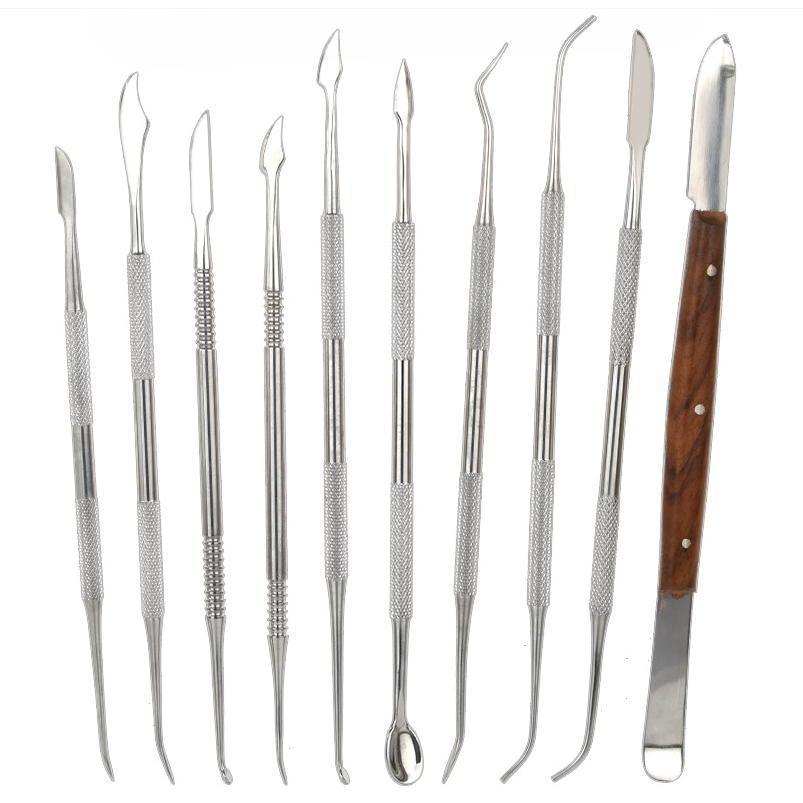 スパチュラ 粘土細工 造形 ヘラ ステンレス製 10本セット クレイ