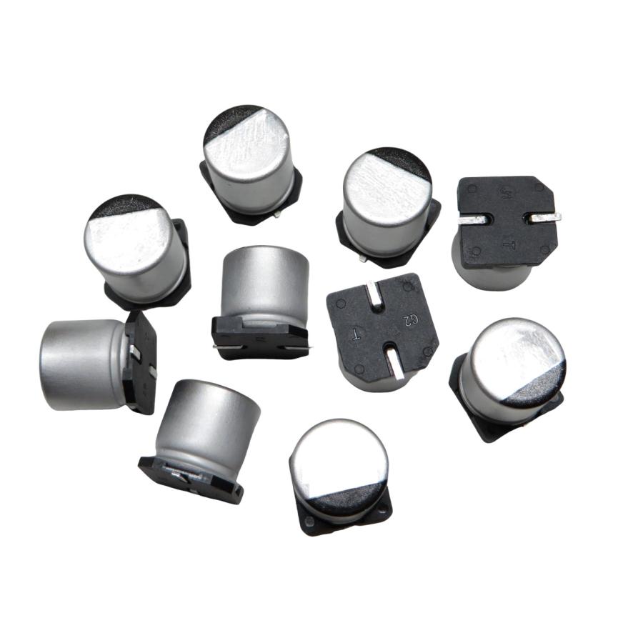 25V 220μF 10個 チップアルミ電解コンデンサー 105℃ ±10% : 電子パーツ