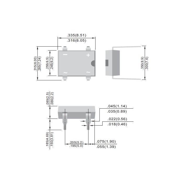 DI1510 50個入り 1000V 1.5A 小型ブリッジダイオード 定形外郵便発送｜kura-parts｜03