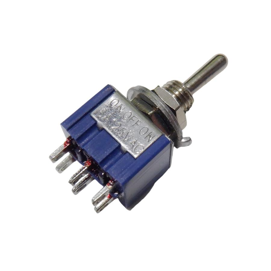 6P 中点あり 1個 トグルスイッチ AC 6A 125V : 電子パーツ通販のKURA