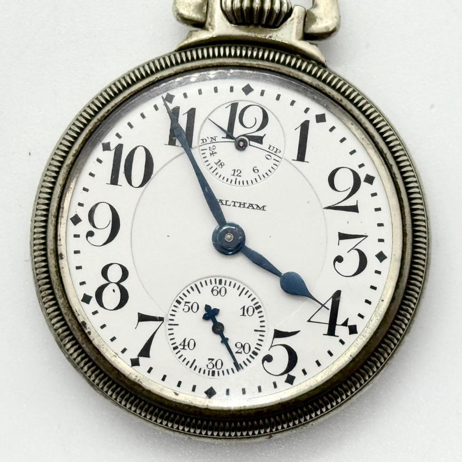 【希少】Waltham ウォルサム パワーリザーブインジケーター 懐中時計 WALTHAM（ウォルサム） パワーリザーブインジケータ 手巻き レトロ